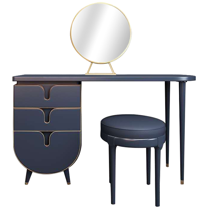 

Комплект из туалетного стола, зеркала и пуфа Conna Dressing Table Blue