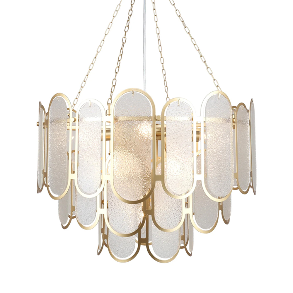 Люстра с многослойным эффектом из овальных элементов из непрозрачного стекла Conformation 56400₽