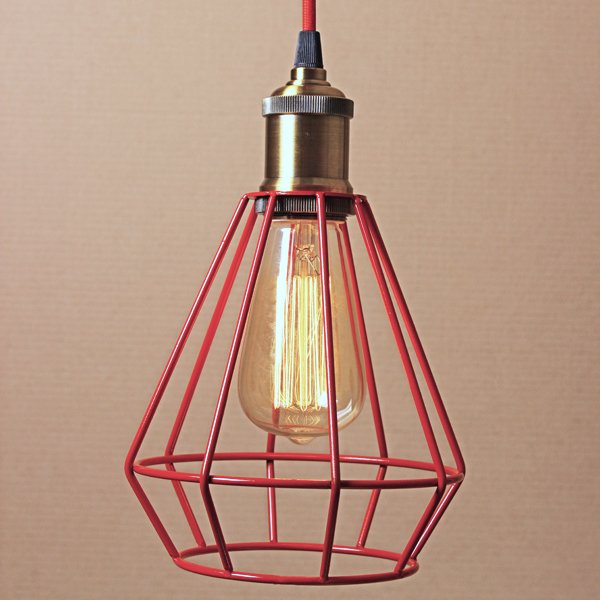   Wire Cage Pendant Punch Red    | Loft Concept 