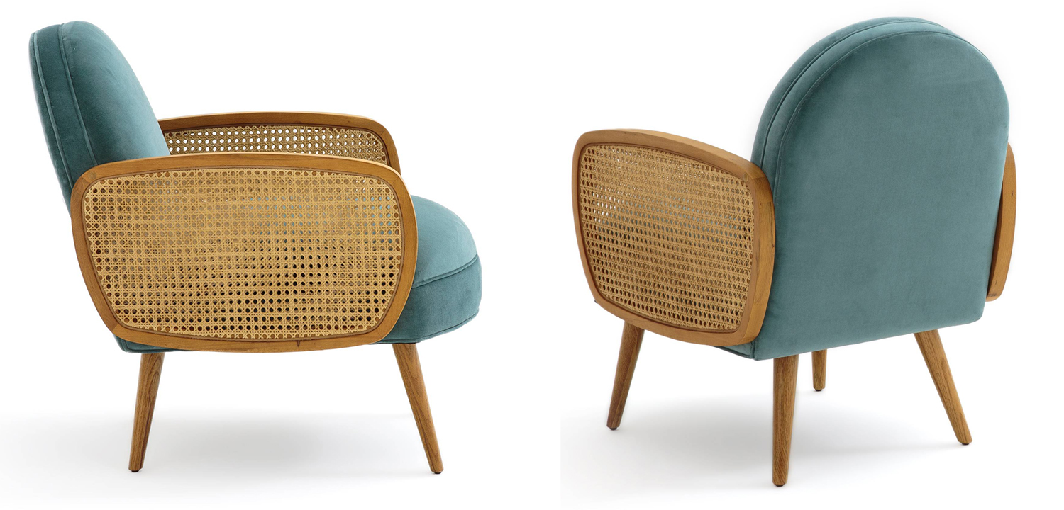 Кресло Morten Wicker Turquoise Armchair - фото