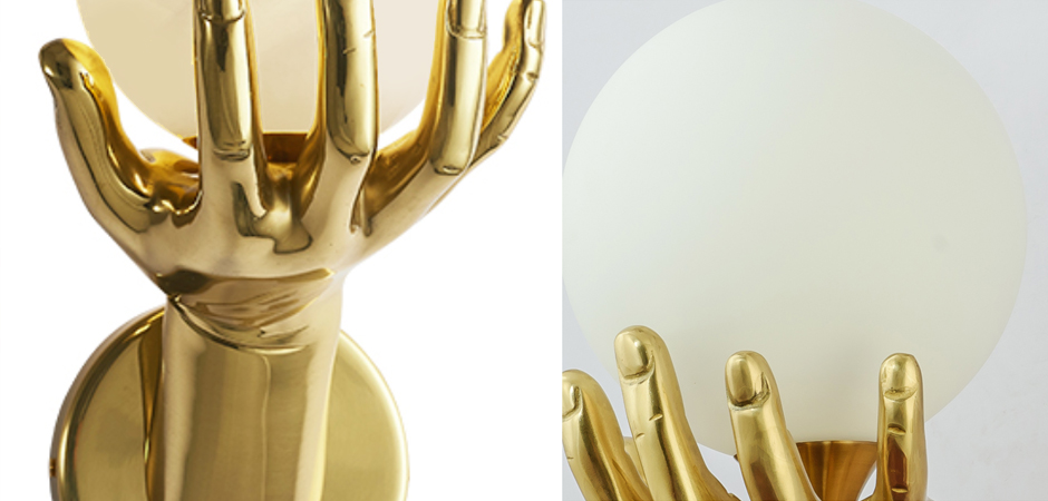 Настенный светильник Золотая рука Gold Hand Wall lamp Настенный светильник Золотая рука Gold Hand Wall lamp - Loft-Concept в Москве
