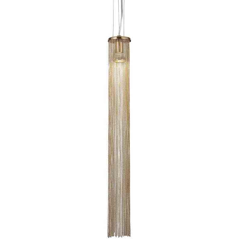 

Подвесной светильник с декором из цепочек ATLANTIS CHAIN Золото