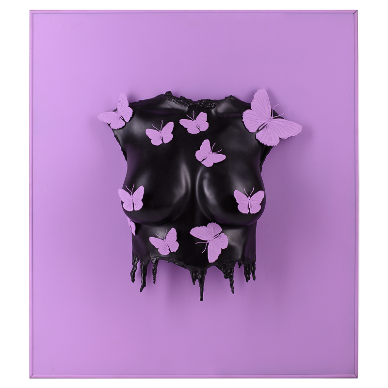    Sculpture Female Torso Butterflies Framed     | Loft Concept 