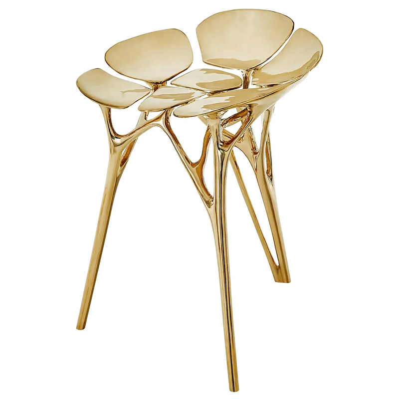   Lotus Stool Side Table Gold Organic Form    | Loft Concept 