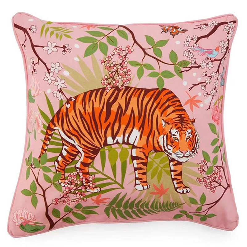   Tiger Pink Velvet Cushion     | Loft Concept 