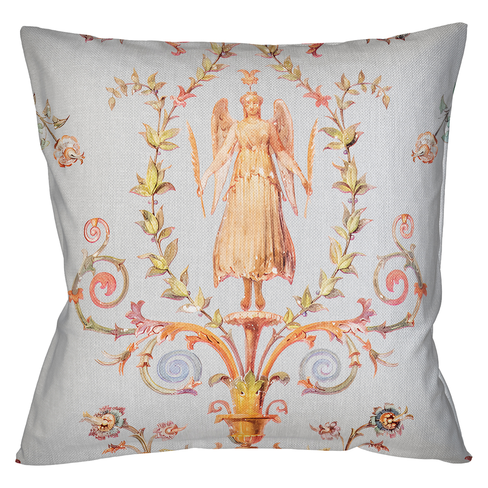 

Декоративная подушка светло-серая с растительным орнаментом Raffael Angel Grey Cushion