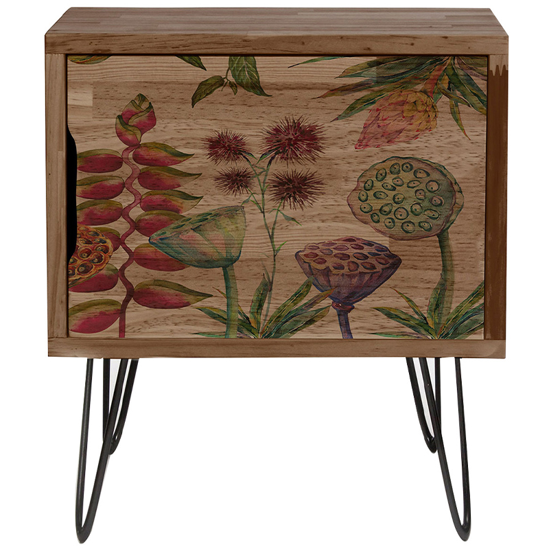     Floral Wood Nightstand    | Loft Concept 