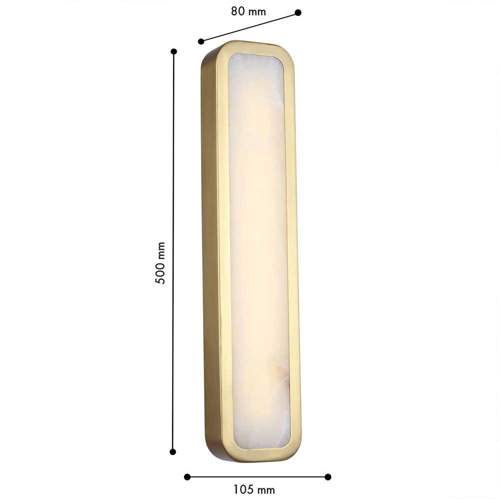Бра в металлическом корпусе с рассеивателем из бежевого алебастра Cryptocrystalline Stone в Москве