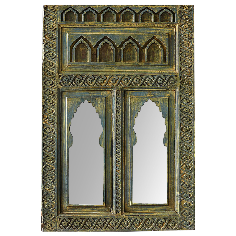  Adah Grey Mango Carved Mirror    | Loft Concept 