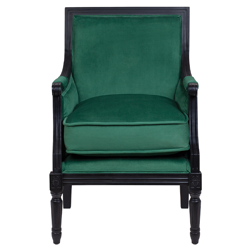 

Кресло Harry Armchair black and green velour