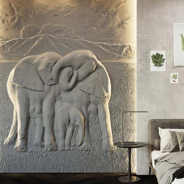 Барельеф ELEPHANTS  в Москве | Loft Concept 