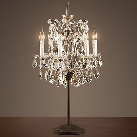   19TH C. ROCOCO IRON & CLEAR CRYSTAL Table Lamp       | Loft Concept 