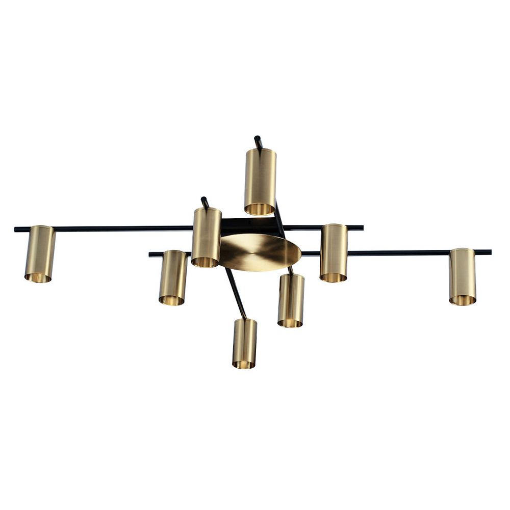 Потолочный светильник с 8-ю цилиндрическими плафонами цвета латунь TRIBES CHANDELIER 15880₽