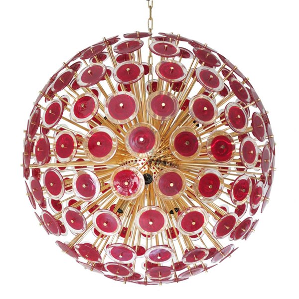Murano Red Disco Glass Sputnik Chandelier Vistosi  (Red)    | Loft Concept 