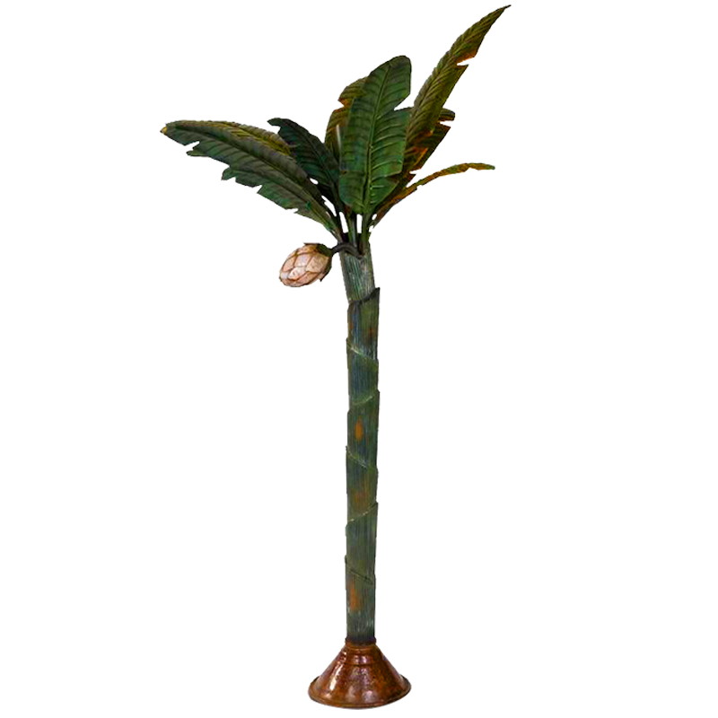     Painted Metal Sculpture of Palm or Banana Tree and Flower       | Loft Concept 