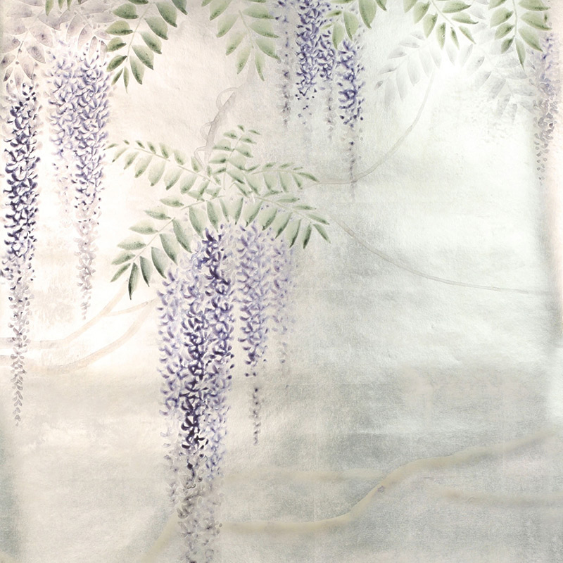     Wisteria Lavender on White Metal gilded paper with pearlescent antiquing    | Loft Concept 