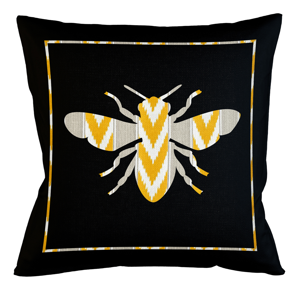 

Подушка декоративная пчела серо-желтая Ikat Pattern