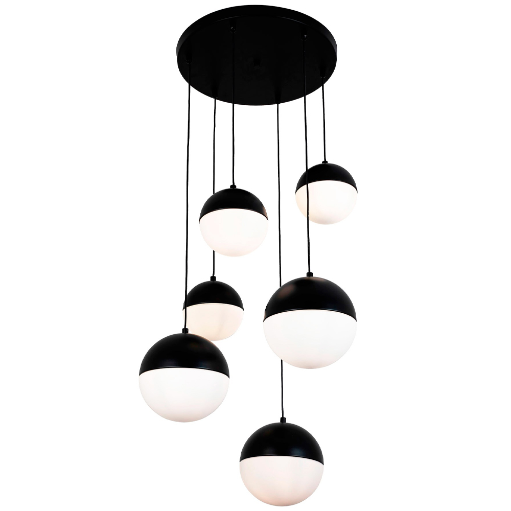 

Каскадный светильник с 6-ю плафонами шары Ponzio Flos Cascade Black Sphere Hanging Lamp