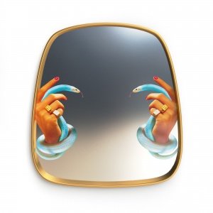 Зеркало Seletti Mirror Gold Frame Hands with Snakes