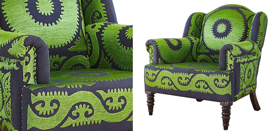 Кресло Mandala Зеленый Орнамент - фото