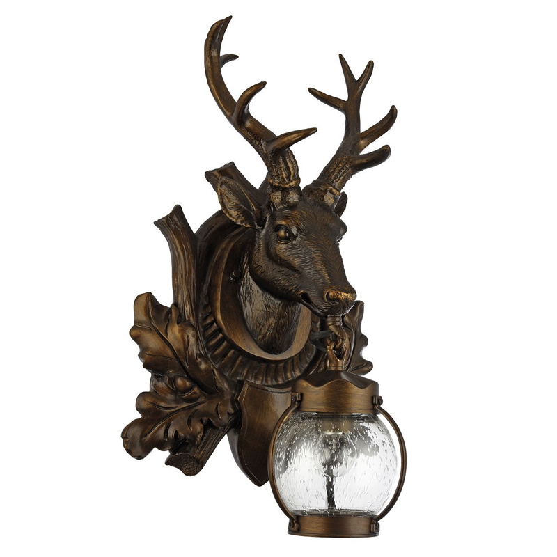 

Темно-коричневый уличный светильник с головой оленя ANIMAL LANTERN