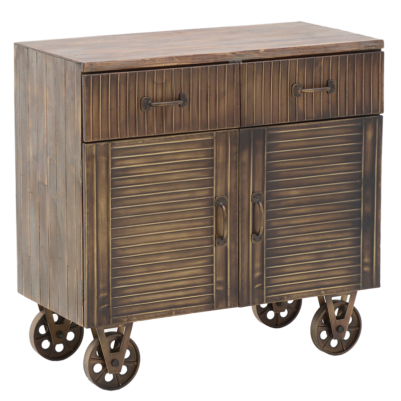 Комод в стиле Лофт на колёсах Mojens Loft Chest of Drawers Темная бронза Коричневый винтаж в Москве | Loft Concept 