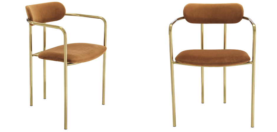 Комплект из двух стульев Eichholtz Dining Chair Singer set of 2 orange - фото