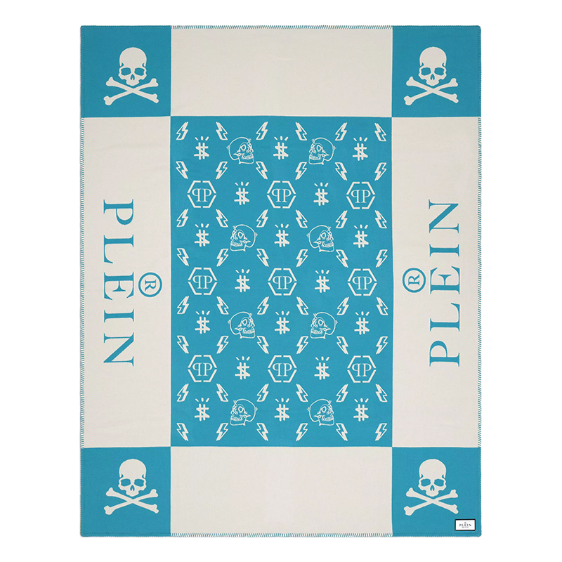  Philipp Plein Plaid Cashmere Skull Blue     | Loft Concept 