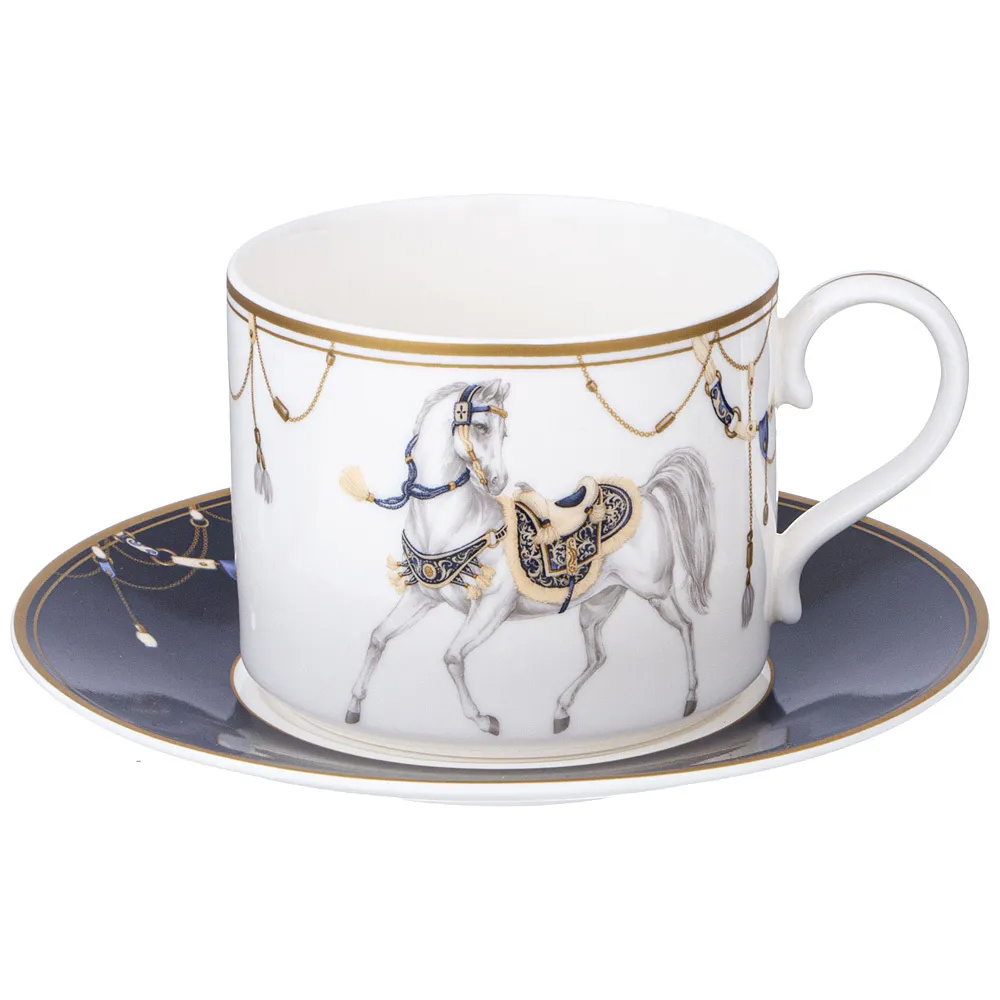 

Чайная пара из фарфора с изображением лошади 300 мл Porcelain Horse Set 2