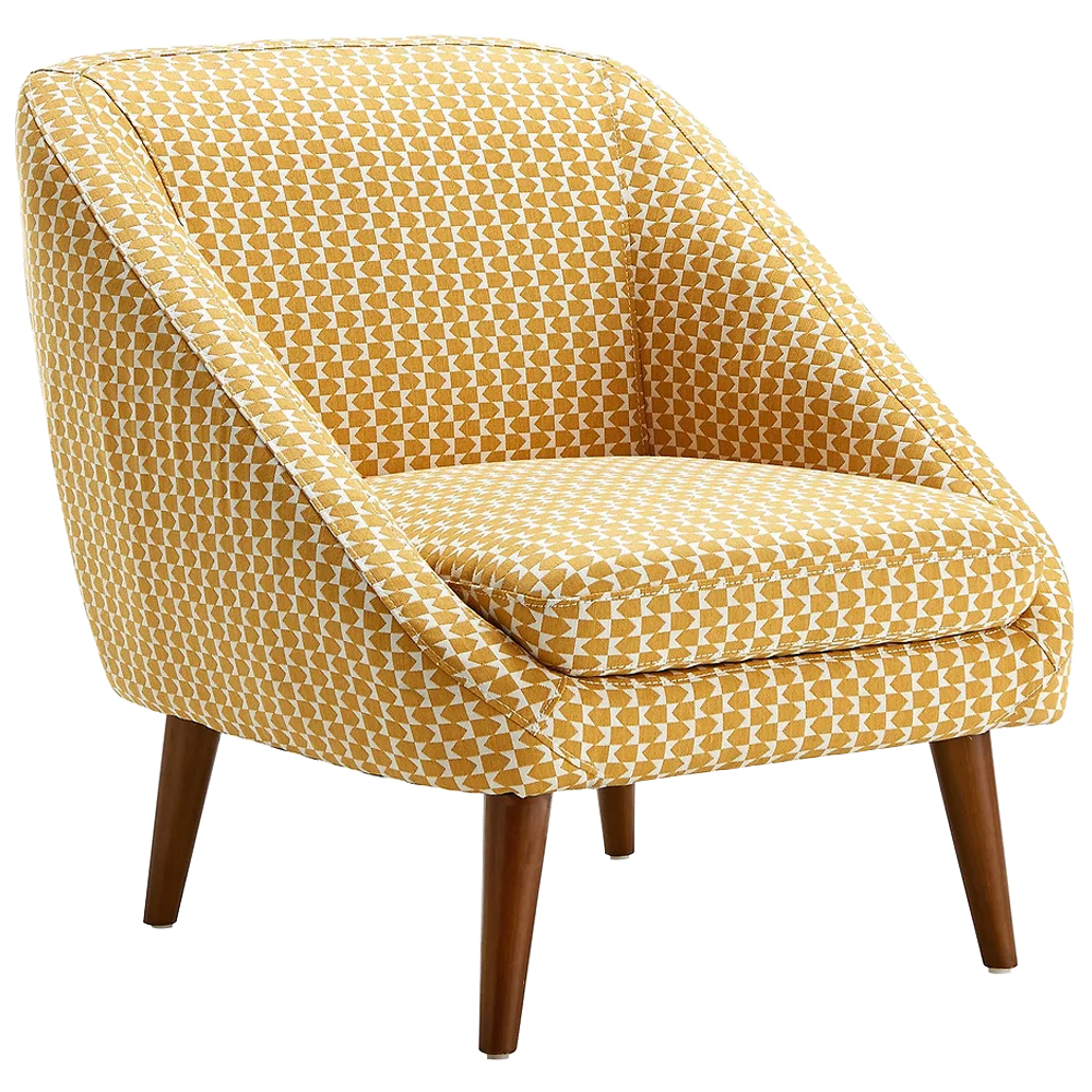 

Кресло желтое с принтом Pauley Yellow Armchair
