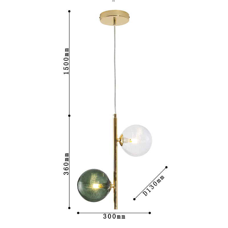   Bolle Multi Color hanging 2 lamp  