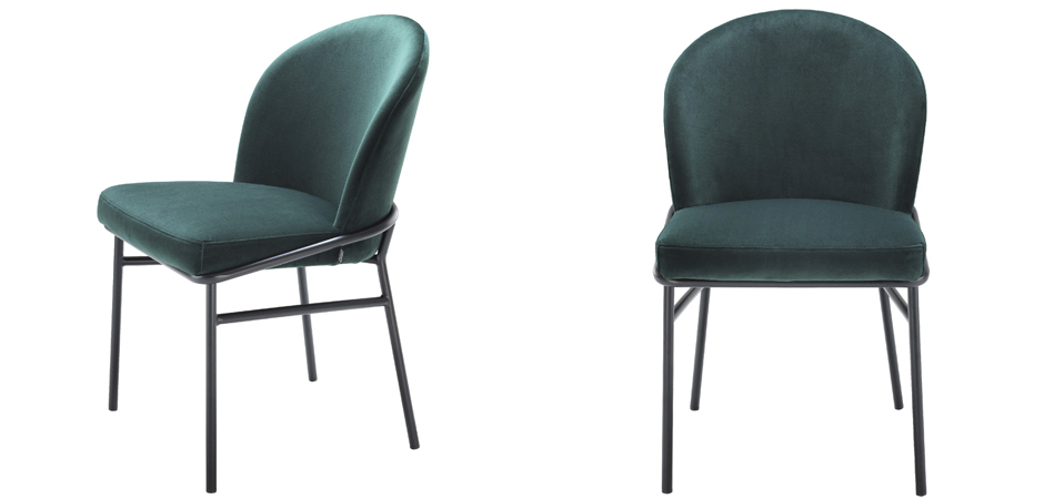 Комплект из двух стульев Eichholtz Dining Chair Willis Set of 2 dark green - фото