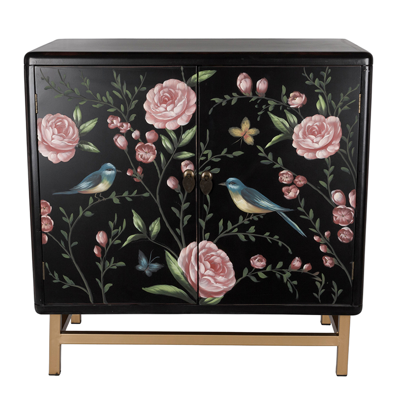       Black Chest Of Drawers Peonies       | Loft Concept 