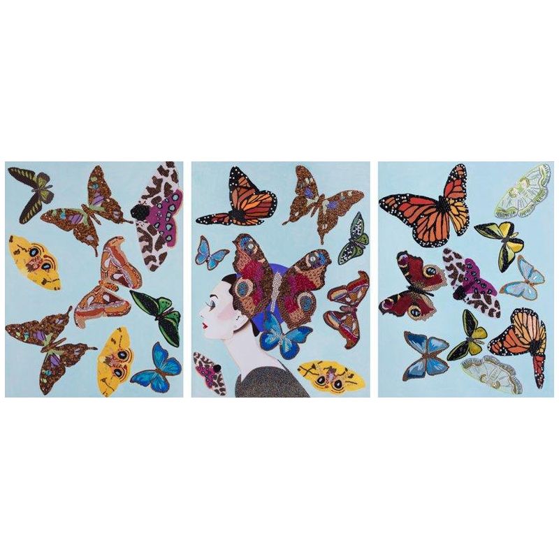  Audrey with Swarming Butterflies Triptych    | Loft Concept 