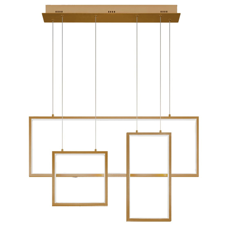  Rectangle Geometry Chandelier Gold 3    | Loft Concept 