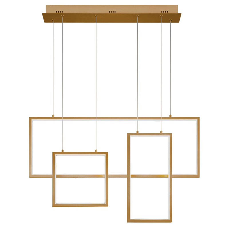 Люстра Rectangle Geometry Chandelier Gold 3 Золотой в Москве | Loft Concept 