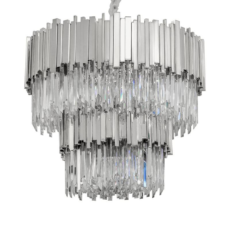    Luxxu Modern Cascade Chandelier Silver Metal Glass 80      | Loft Concept 