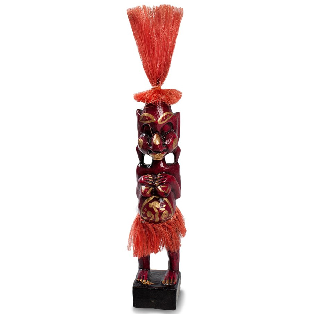 

Деревянная декоративная статуэтка Asmat Red Straw Headdress Statuette Red
