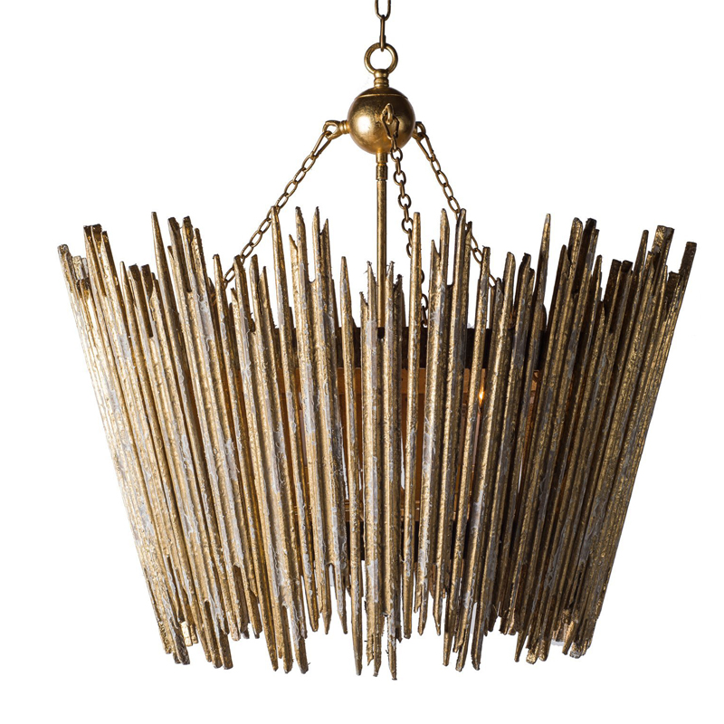  Ragna Golden Wooden Rods Chandelier    | Loft Concept 