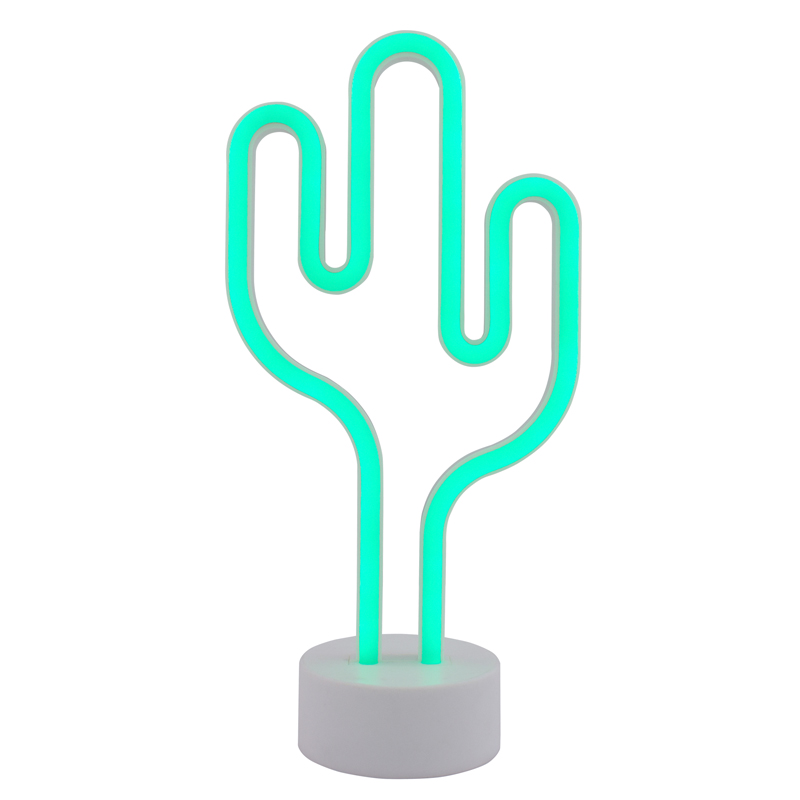 

Неоновая настольная лампа Зеленый кактус