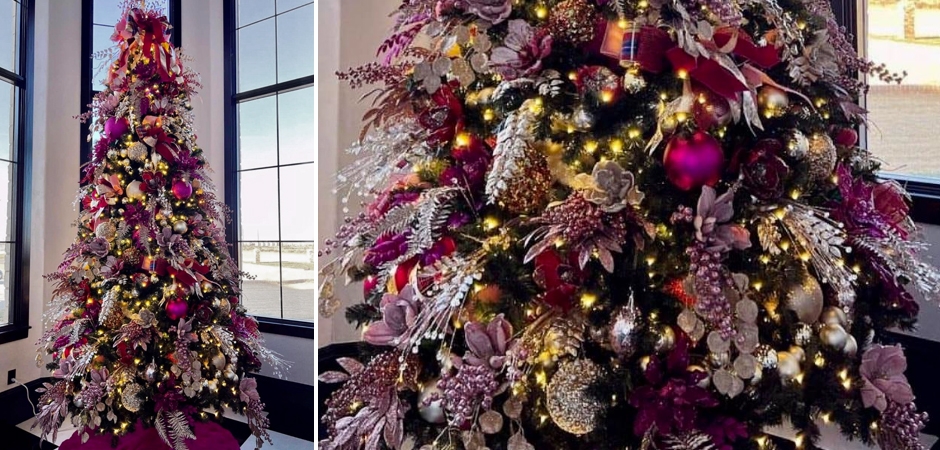 Дизайнерская Елка Премиум украшенная Лиловым Декором Christmas Tree Lilac Premium - фото