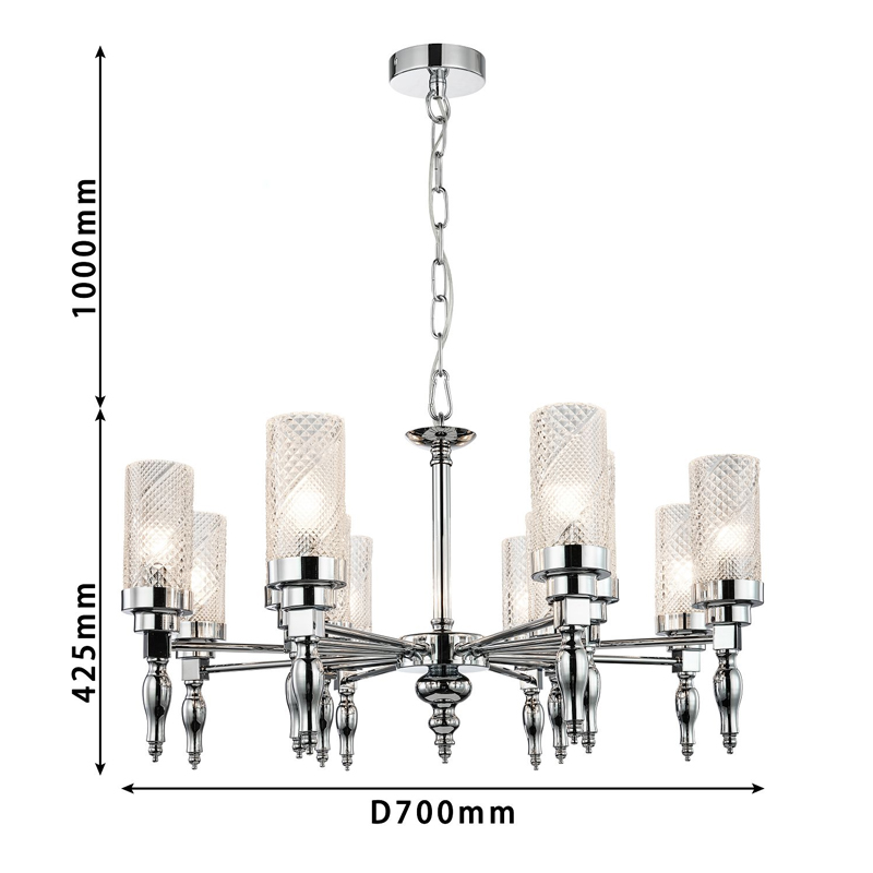 Люстра цвета хром Balusters D70 см в Москве