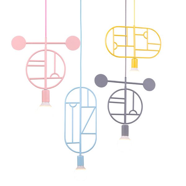   Suspension modern design with LED colorful shapes    (Rose)      | Loft Concept 