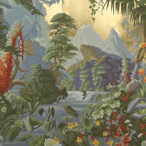 Обои ручная роспись L'Eden Eden on Deep Rich Gold gilded paper