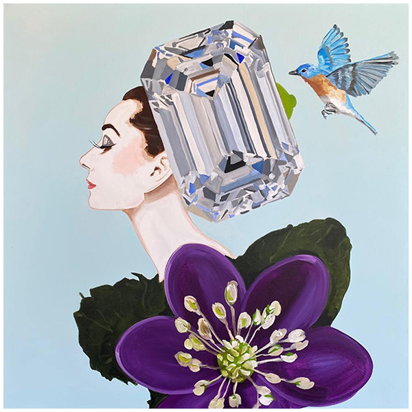  Audrey with Diamond Headdress and Purple Blossoms Dress    | Loft Concept 