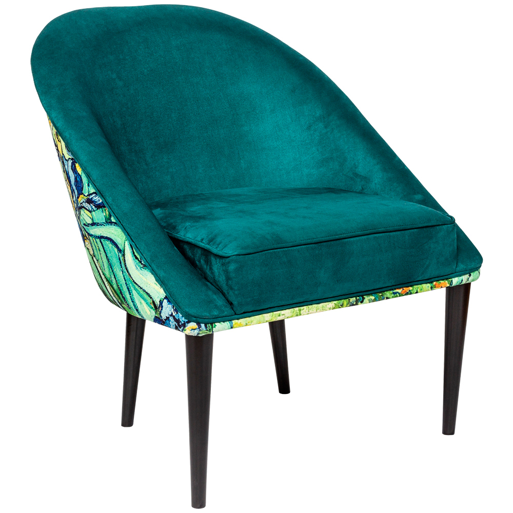 

Кресло из натурального бука зелёное с цветочным принтом Impressionism in Art