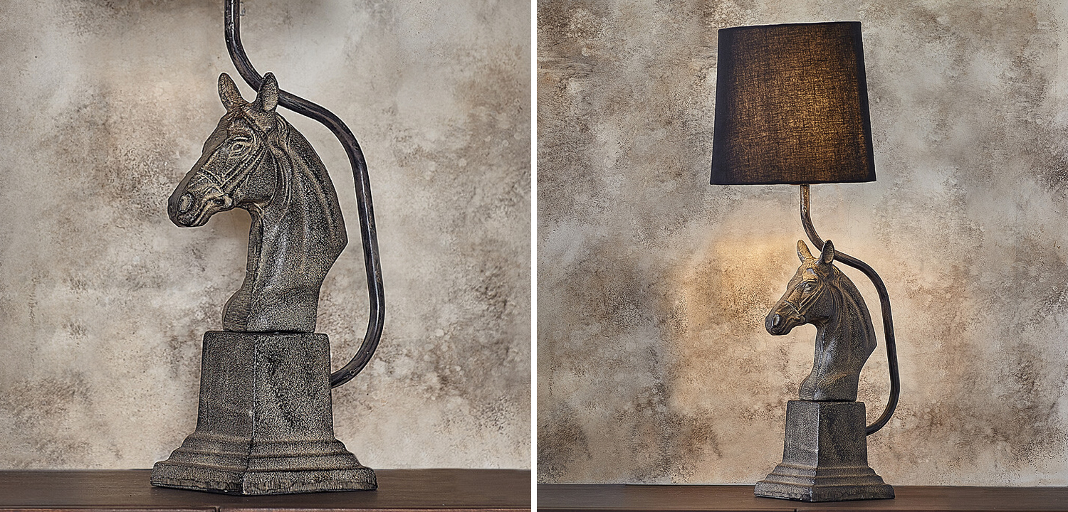 Настольная лампа с абажуром Lampshade Horse Sculpture - фото