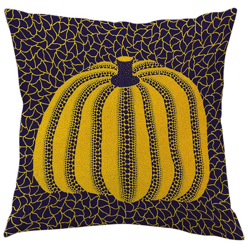 Декоративная подушка Yayoi Kusama Pumpkin Yellow Черный Желтый в Москве | Loft Concept 