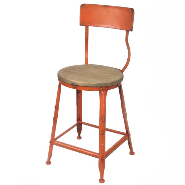 Барный стул Industrial Barstool Vintage Orange