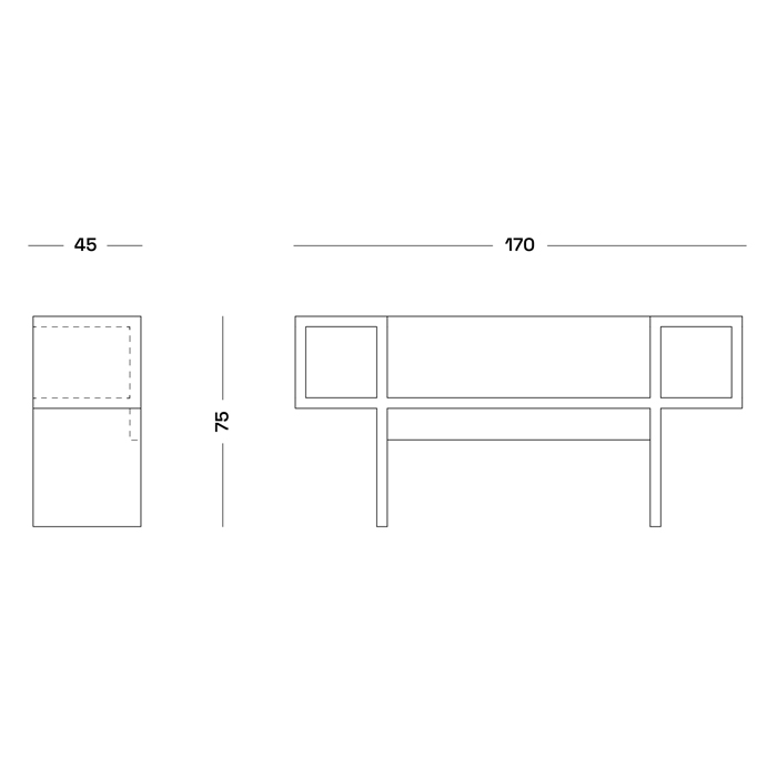    Poltronova Canton Bench  